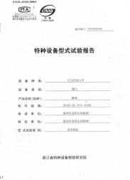 特种设备型式试验证书